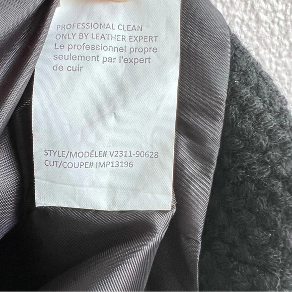 Vince Boucle Scuba Moto Wool Genuine Lamb Leather Jacket - Picture 8 of 11